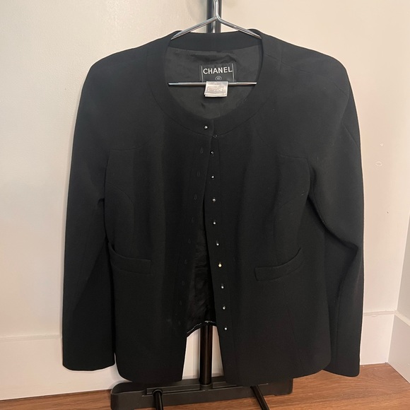 CHANEL LA PETITE VESTE NOIRE WOOL SUIT JACKET